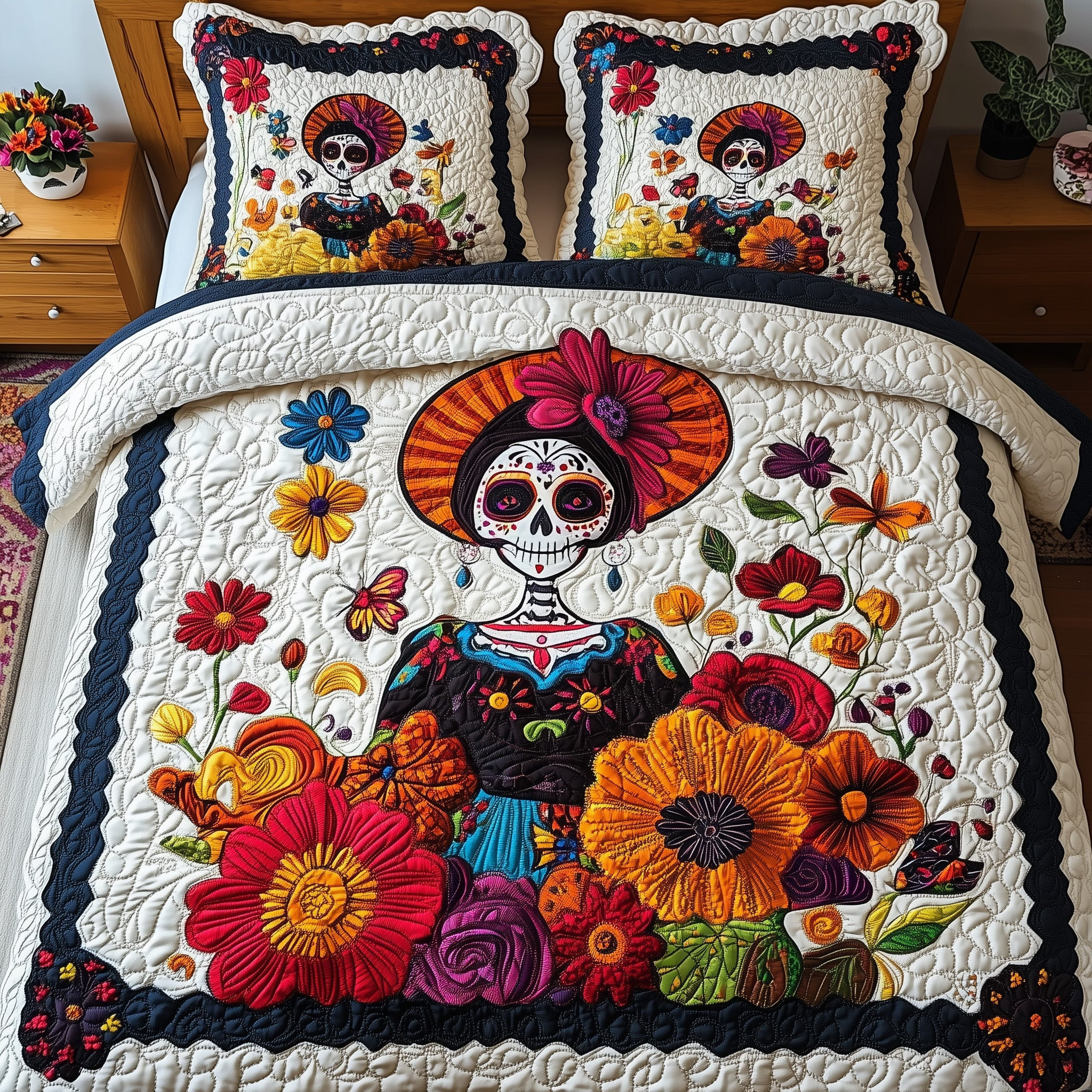 Catrina Bloom 3-Piece Quilted Bedding Set GFTOMA4372
