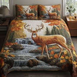Autumn Antlers 3-Piece Quilted Bedding Set GFTONT2954