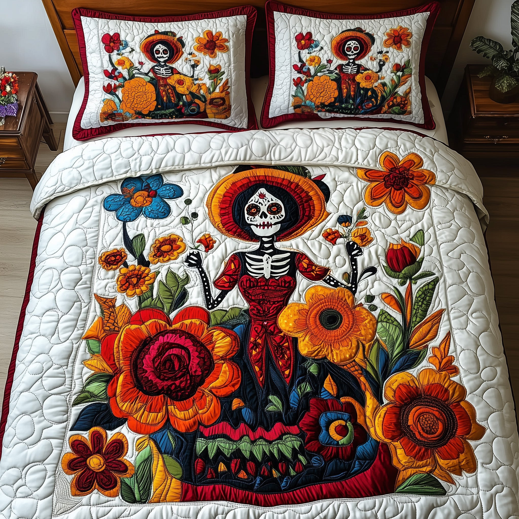 Catrina Bloom 3-Piece Quilted Bedding Set GFTOMA4371