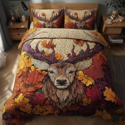 Autumn Deer 3-Piece Quilted Bedding Set GFTONT2952