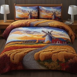 Golden Wheat Fields 3-Piece Quilted Bedding Set GFTOMA4231