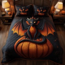 Nightfall Dragon 3-Piece Quilted Bedding Set GFTONT2934