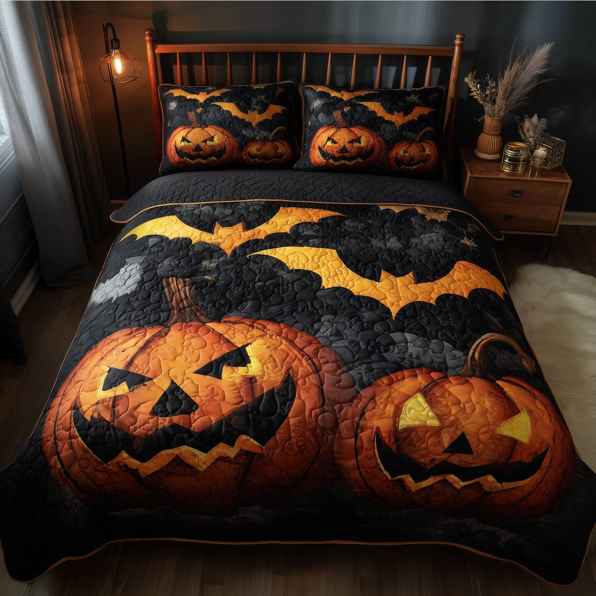 Halloween 3-Piece Quilted Bedding Set GFTONT2931