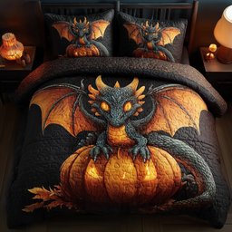 Nightfall Dragon 3-Piece Quilted Bedding Set GFTONT2936