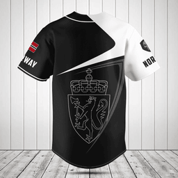 Customize Norway Symbol Black And White Skull Baseball Jersey Shirt
