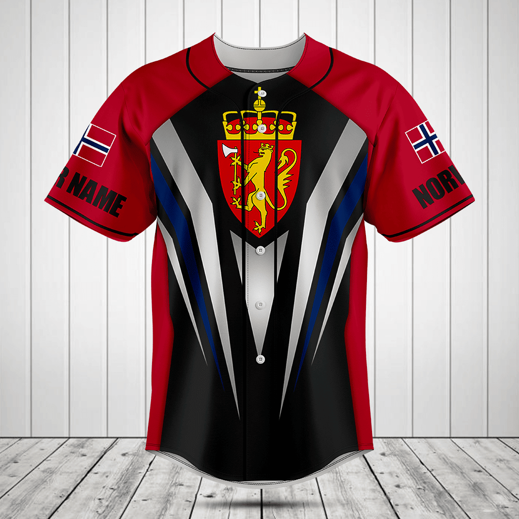Customize Norway Flag Arrow Baseball Jersey Shirt