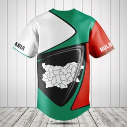 Customize Bulgaria Flag And Map Baseball Jersey Shirt