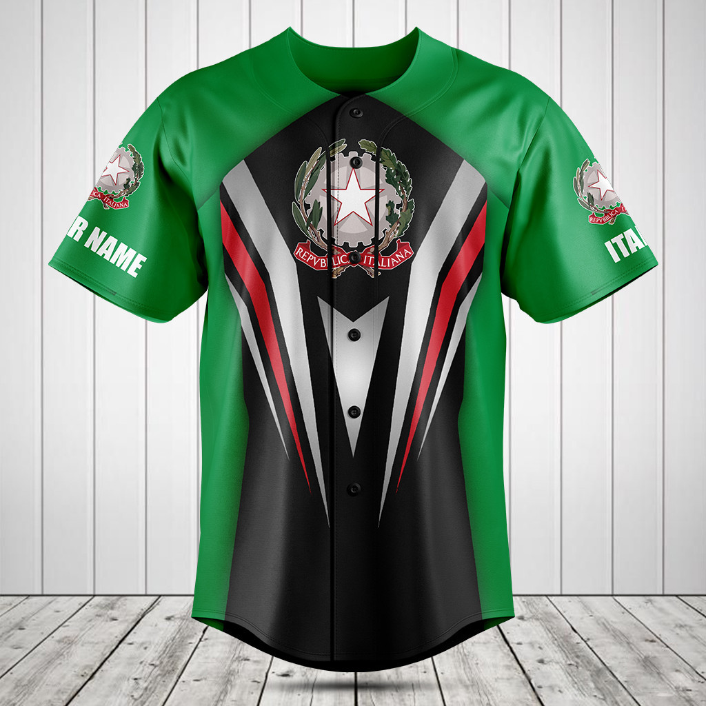 Customize Italy Flag Arrow Baseball Jersey Shirt