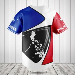 Customize Philippines Flag And Map Baseball Jersey Shirt