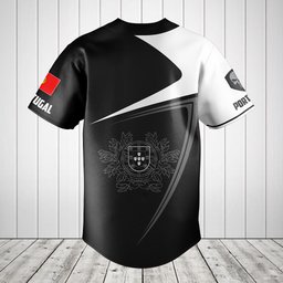 Customize Portugal Symbol Black And White Skull Baseball Jersey Shirt