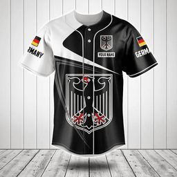 Customize Germany Symbol Black And White Baseball Jersey Shirt