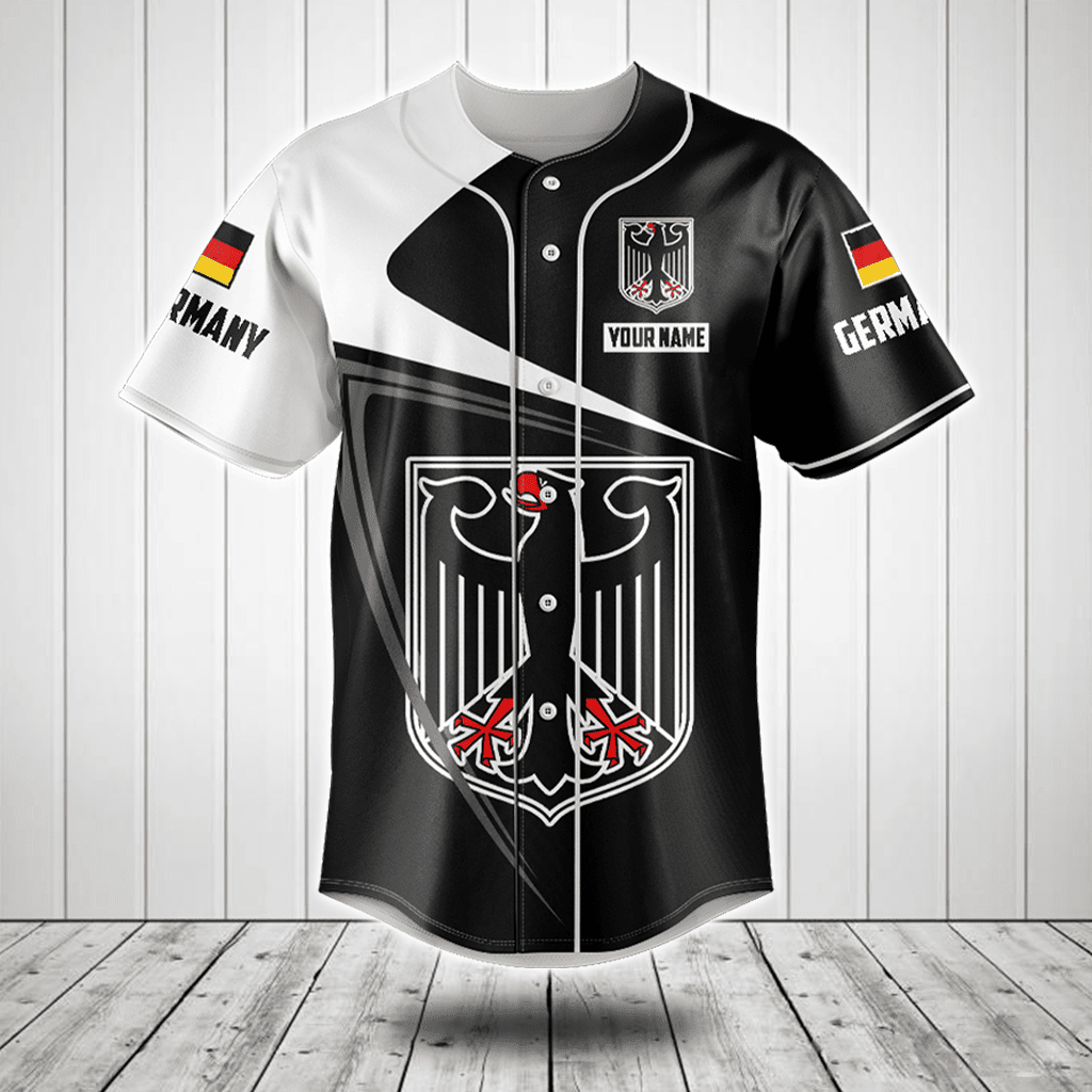 Customize Germany Symbol Black And White Baseball Jersey Shirt