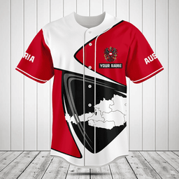 Customize Austria Flag And Map Baseball Jersey Shirt