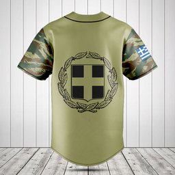 Customize Hellenic Army Black Symbol Camo Baseball Jersey Shirt
