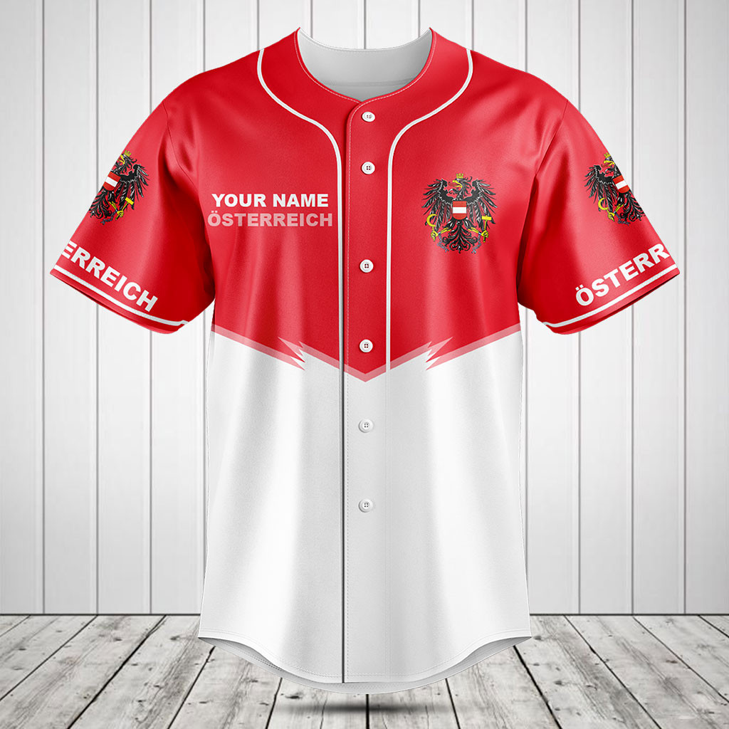 Customize Austria Energy Style Baseball Jersey Shirt