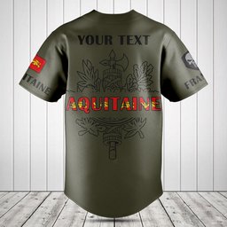 Customize France - Aquitaine Flag Baseball Jersey Shirt