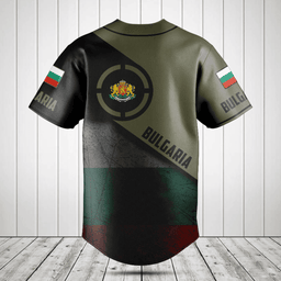 Customize Bulgaria Round Style Grunge Flag Baseball Jersey Shirt