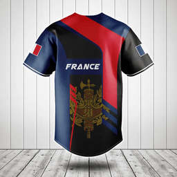 Customize France Coat Of Arms Sport Baseball Jersey Shirt