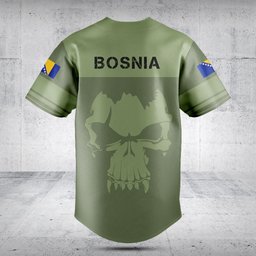 Customize Bosnia Lily Skull Green Baseball Jersey Shirt