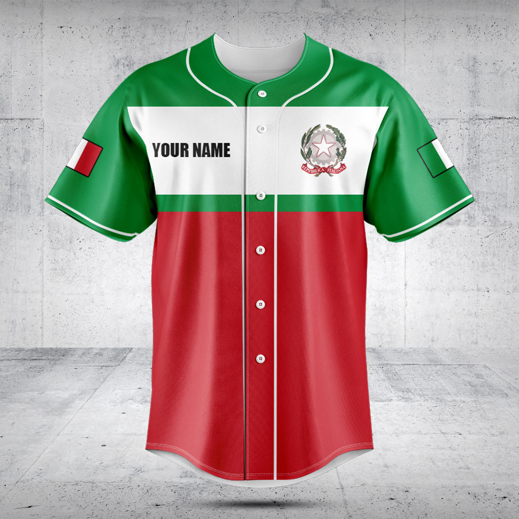 Customize Italy Flag - Red Baseball Jersey Shirt