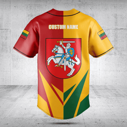Customize Lithuania Coat Of Arms Flag Arrow Baseball Jersey Shirt