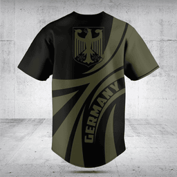 Customize Germany Coat Of Arms Green Black Baseball Jersey Shirt