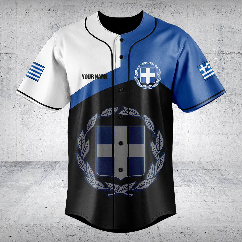 Customize Greece Flag Color Baseball Jersey Shirt