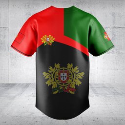 Customize Portugal Flag Color Baseball Jersey Shirt