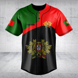 Customize Portugal Flag Color Baseball Jersey Shirt