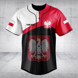 Customize Poland Flag Color Baseball Jersey Shirt