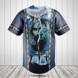 Faith Over Fear Blue Baseball Jersey Shirt