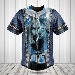 Faith Over Fear Blue Baseball Jersey Shirt