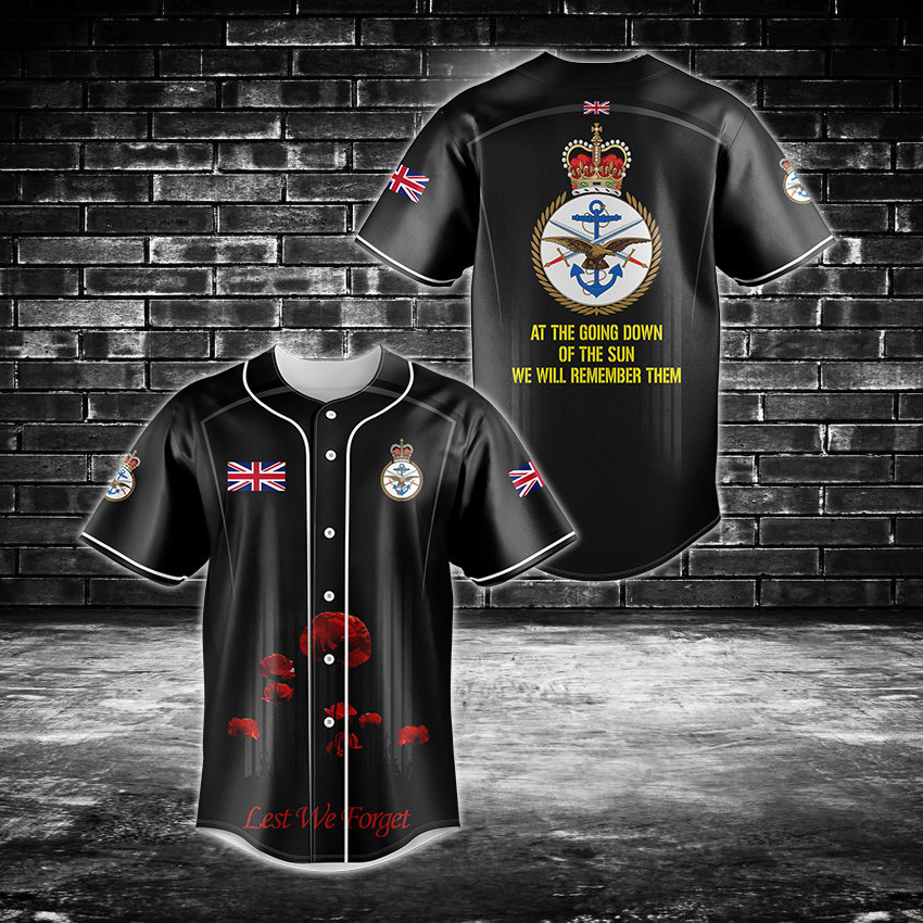 British Royal Navy Emblem Lest We For Get Baseball Jersey Shirt