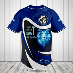 He Has Risen Blue Lion 3D Baseball Jersey Shirt