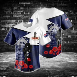 Australia Anzac Lest We Forget Baseball Jersey Shirt