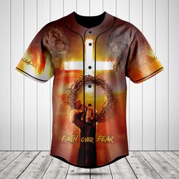 Faith Over Fear Jesus Signature Baseball Jersey Shirt