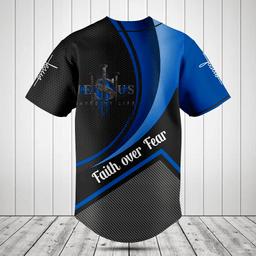 Faith Over Fear 3D Carbon Pattern Baseball Jersey Shirt