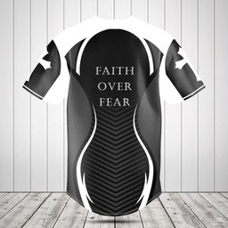 Faith Over Fear Cross 3D Baseball Jersey Shirt