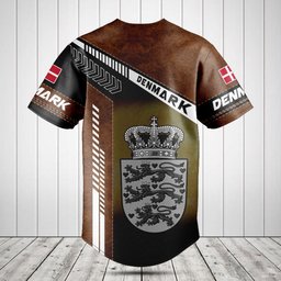 Denmark Coat Of Arms Leather Speed Style Baseball Jersey Shirt