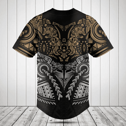 Polynesian Wolf Tattoo Baseball Jersey Shirt