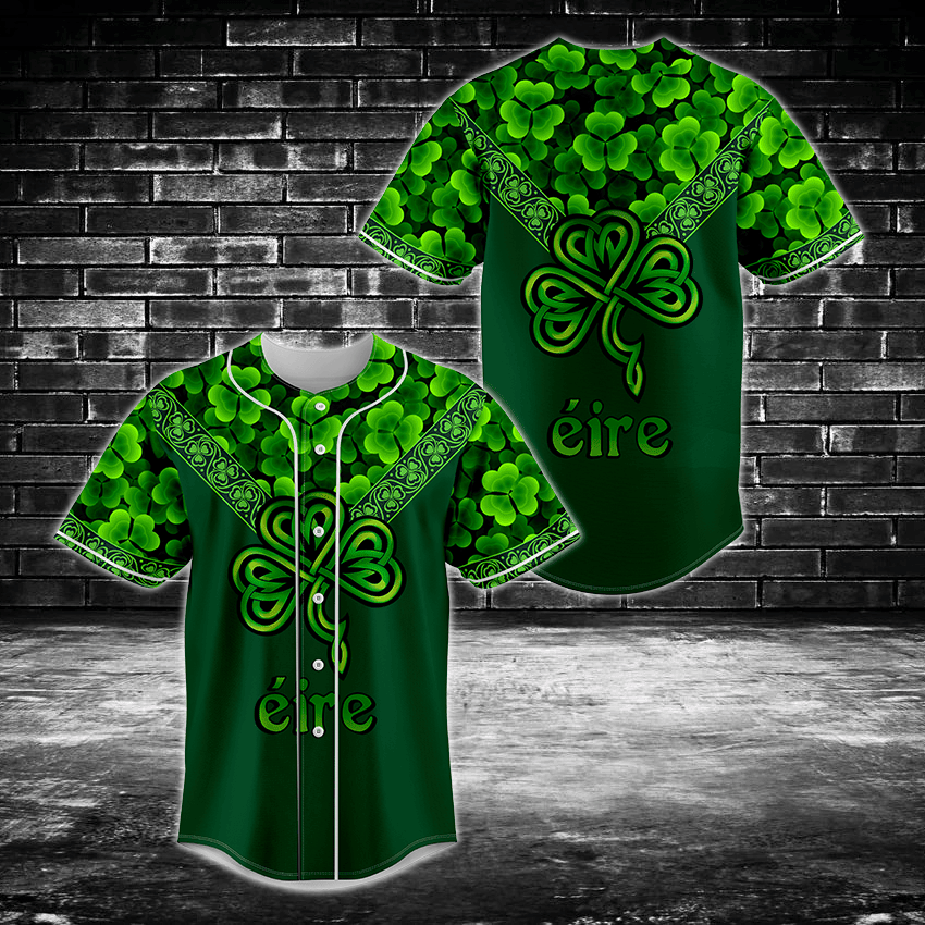 Éire Shamrock Celtic Knot Baseball Jersey Shirt