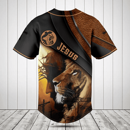 Jesus Lion Leather 3D Baseball Jersey Shirt