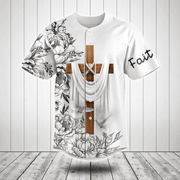 I Love Jesus Flower Black And White Baseball Jersey Shirt