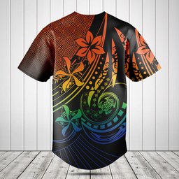 Polynesian Frangipani Flower Baseball Jersey Shirt