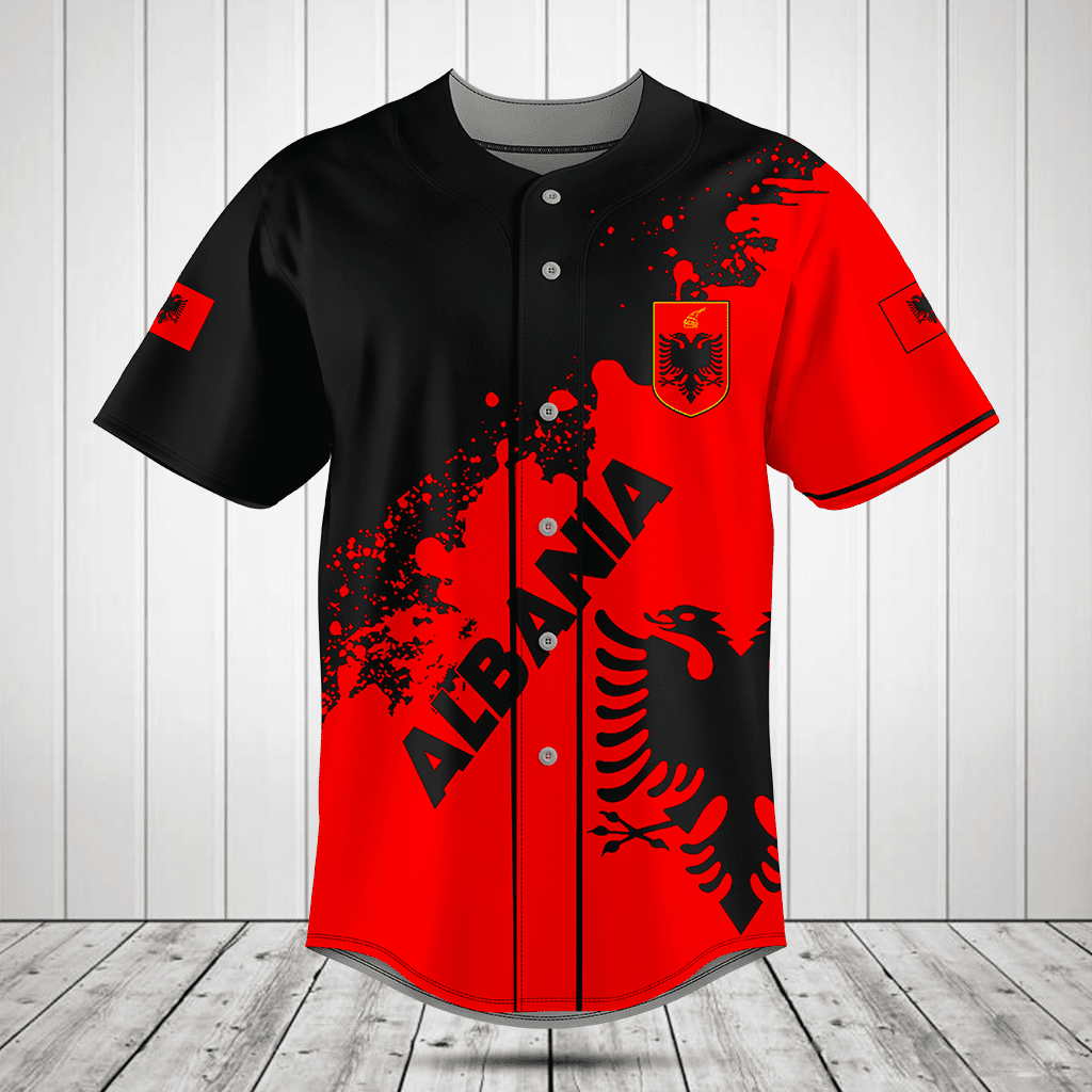 Albania Flag Baseball Jersey Shirt