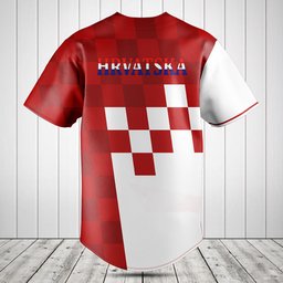 Croatia Pattern Red And White Baseball Jersey Shirt