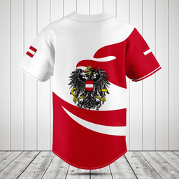 Austria Flag Fire Style Baseball Jersey Shirt
