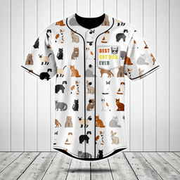 Best Cat Dad Ever Cats Pattern Baseball Jersey Shirt