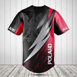 Poland Coat Of Arms Fire Style Baseball Jersey Shirt
