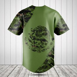 Mexico Coat Of Arms Camo Baseball Jersey Shirt